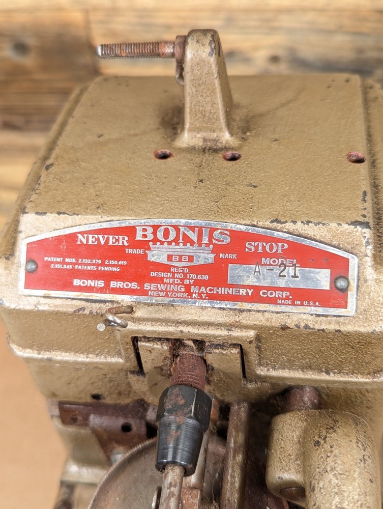 Bonis Never Stop Model A-21 Sewing Machine UNTESTED