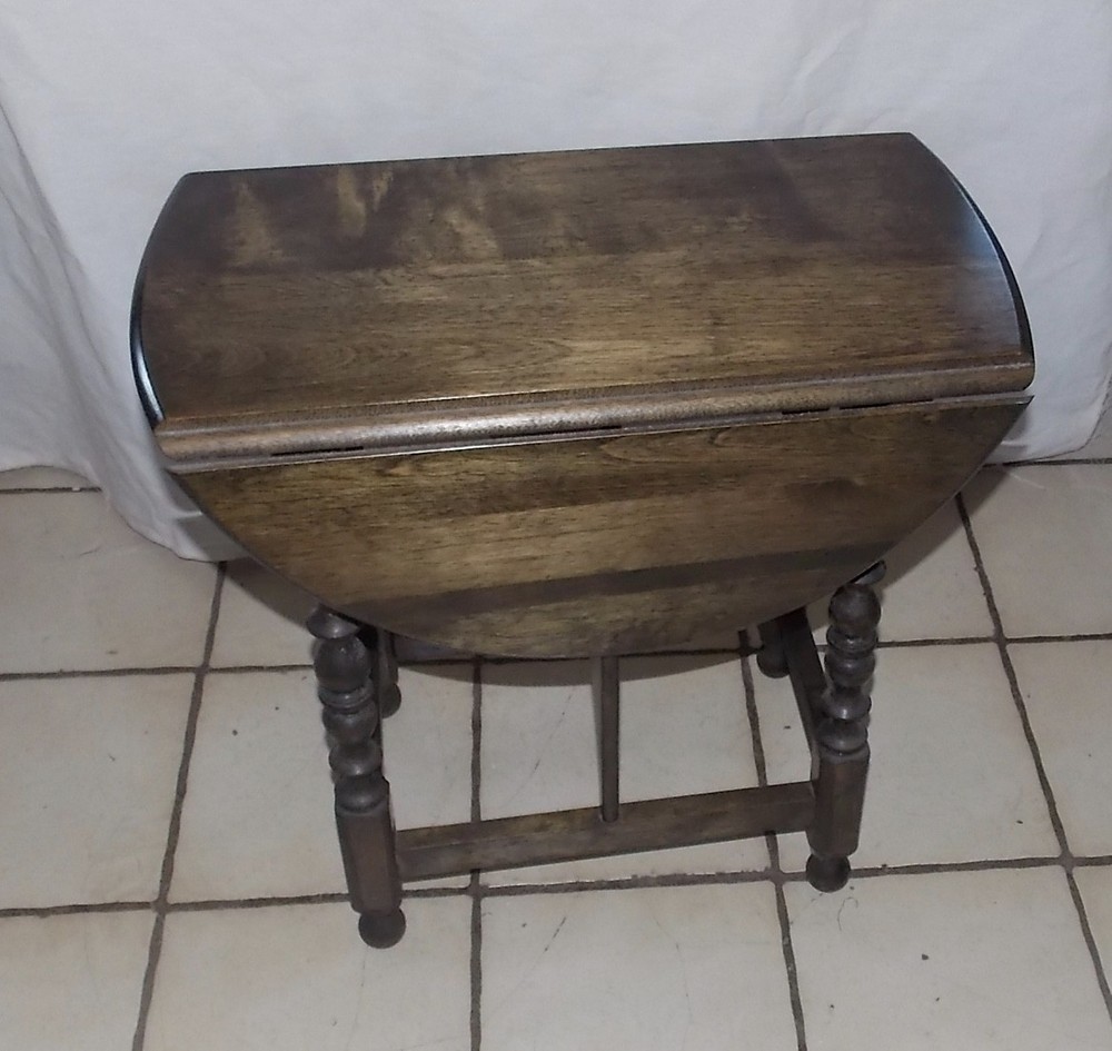 Dark Maple Dropleaf End Table / Side Table (ET273)