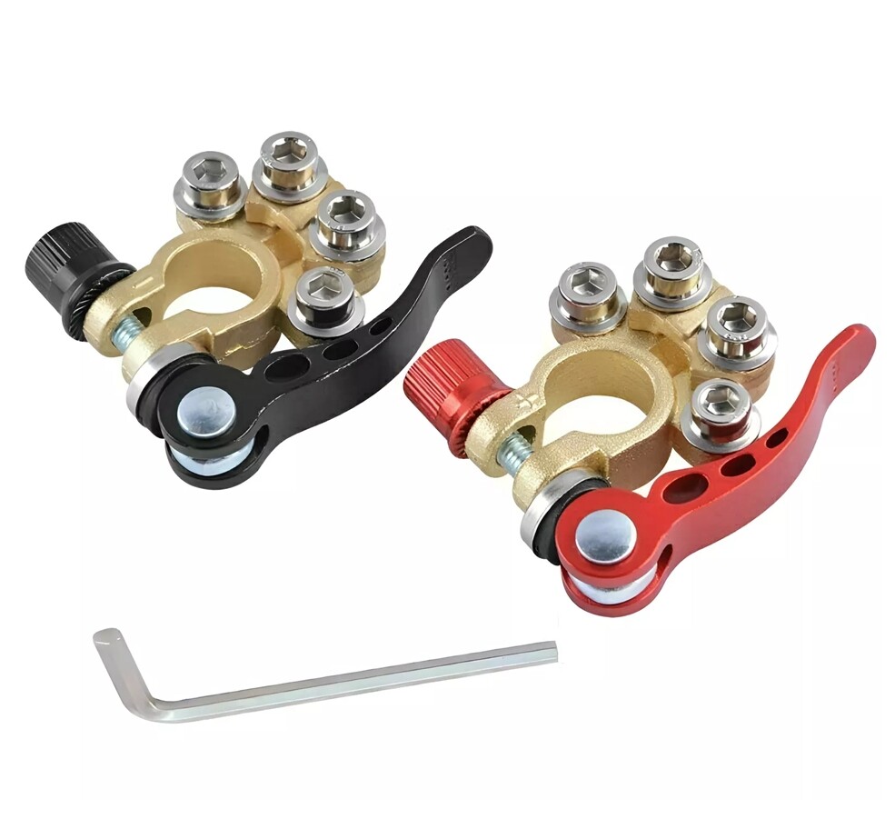 (2Pcs) Car Battery Terminal Connector Clamp Quick Release Adjust Disconnect Tool