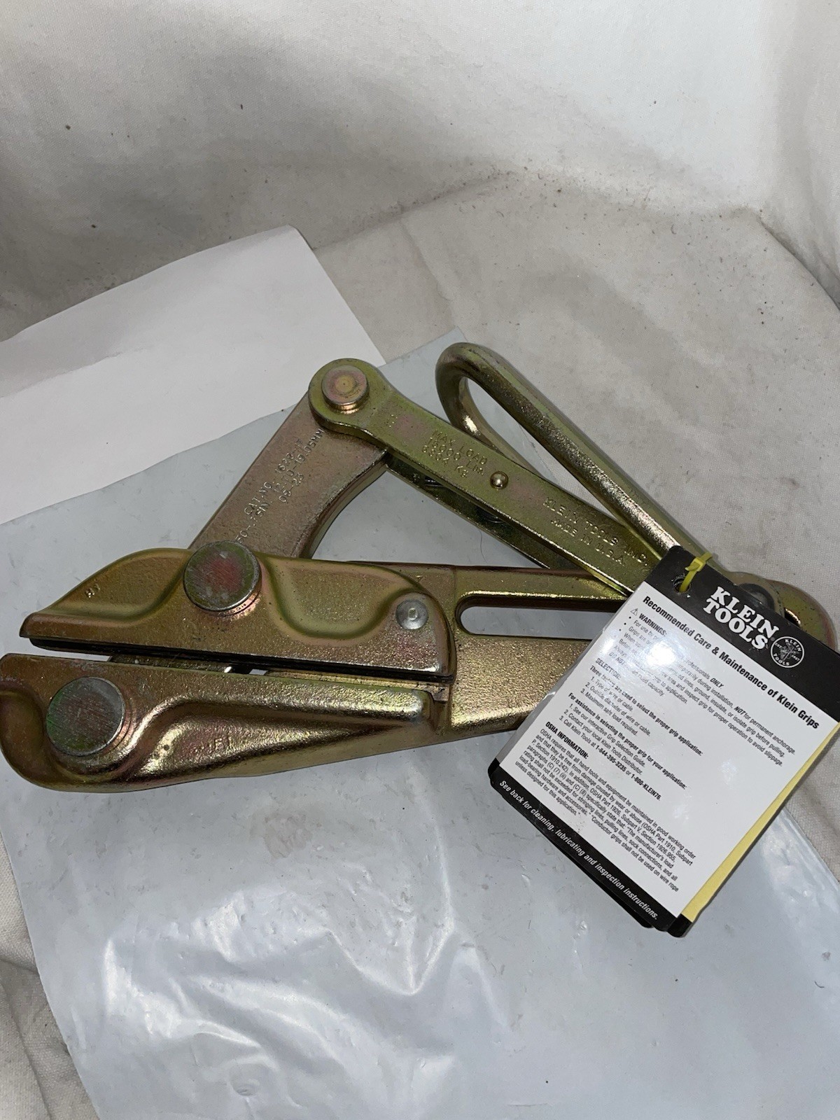 Klein Tools 1628-17 Cable Puller Jaw Grip Style 15,000LB SAFE LOAD 1/2" - 3/4"