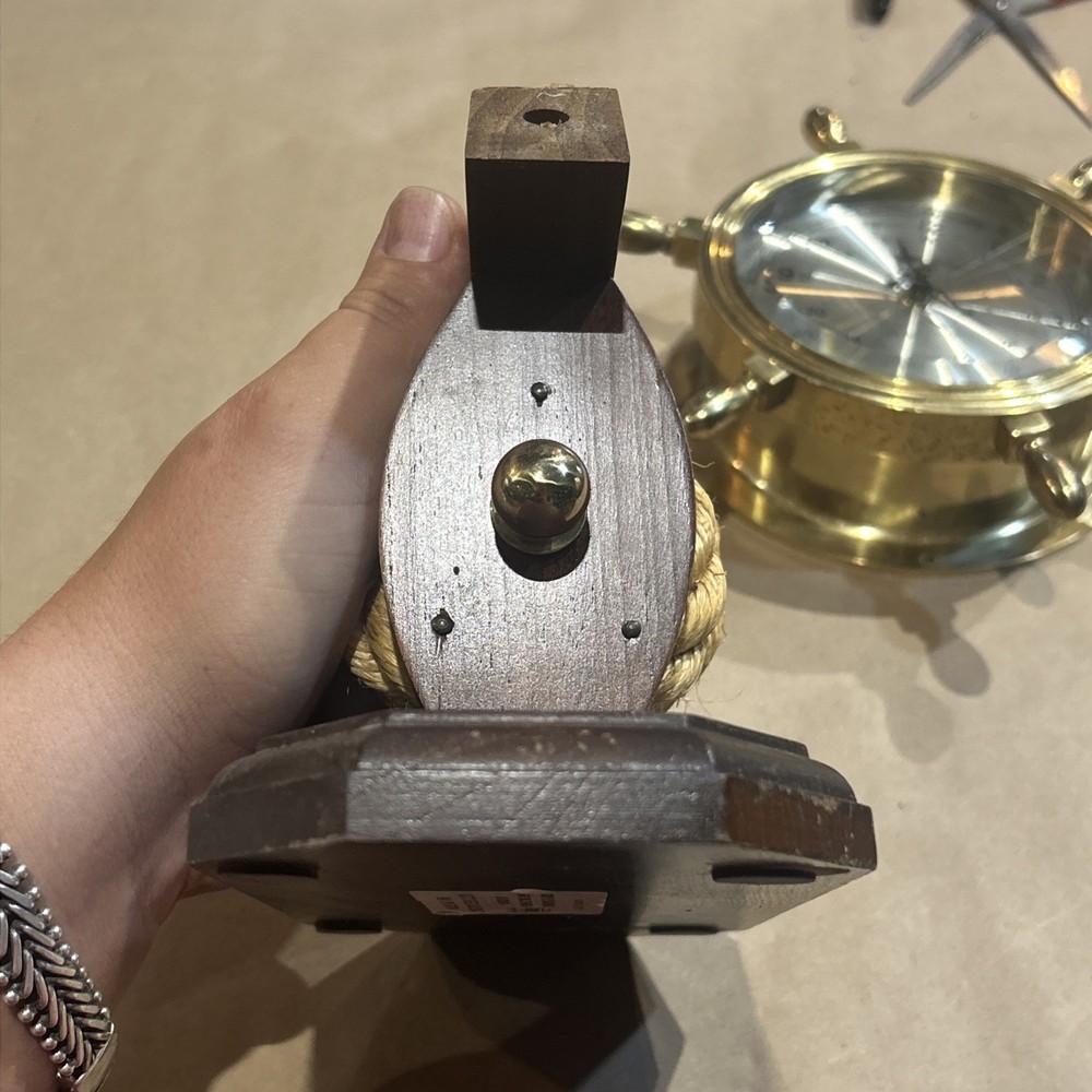 SETH THOMAS MARITIME, SOLID BRASS, SHIP'S TABLE TOP CLOCK Damaged Stand Working