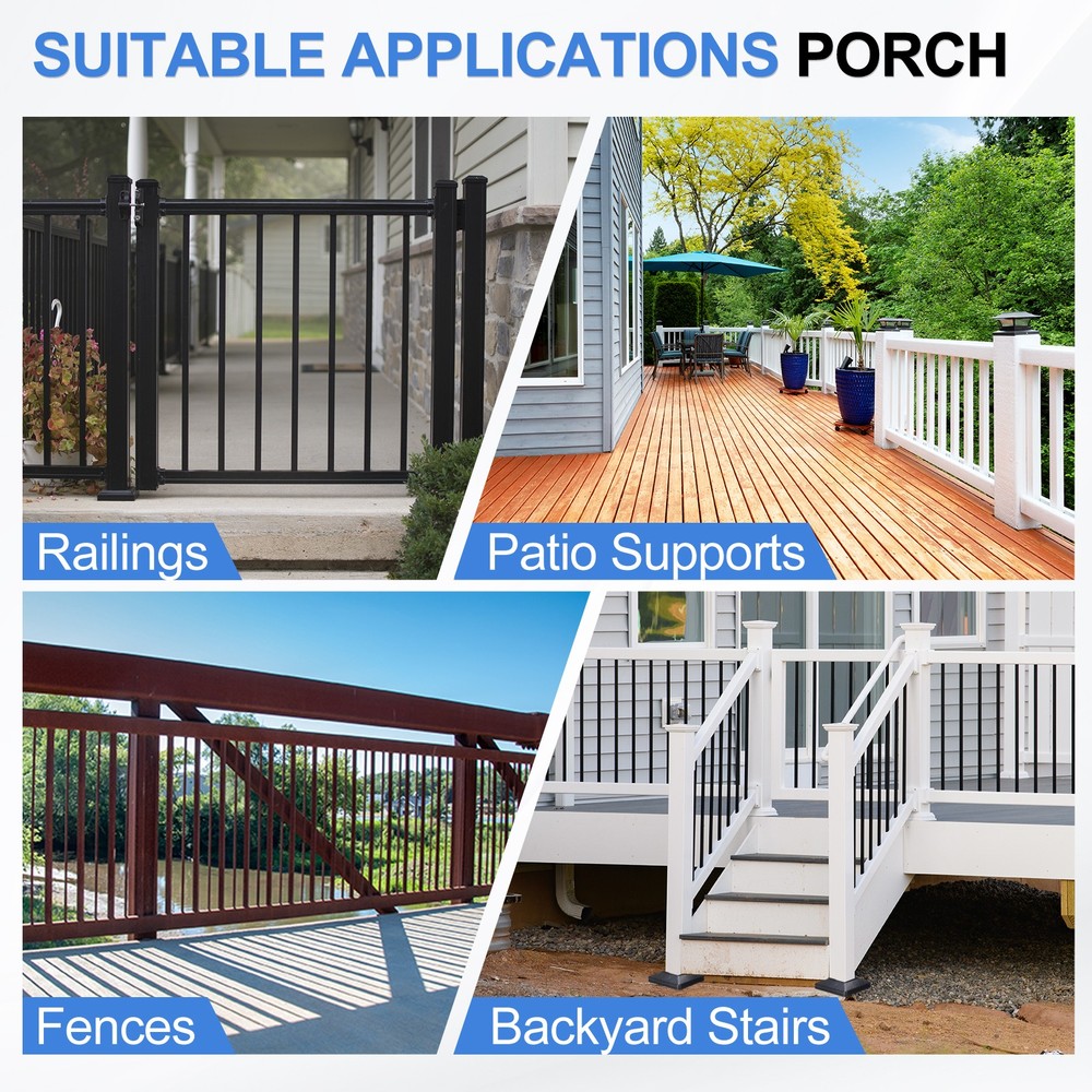 8 Pcs Fence Post Skirt, 2 x 2 Inch Square Split Style Post Base Cover