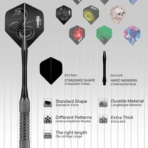 Darts Plastic Tip - 18pcs Soft Tip Darts Set for Electronic Dart Board