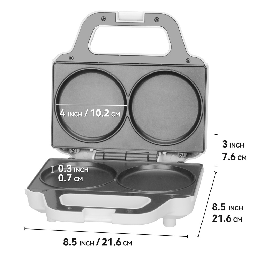 SugarWhisk Double Mini Pancakes Maker Machine, Arepa Maker, Electric Pancake ...