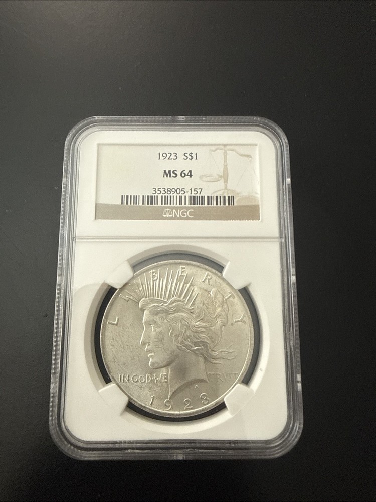 1923 Peace Silver Dollar MS 64 NGC Collectors Set