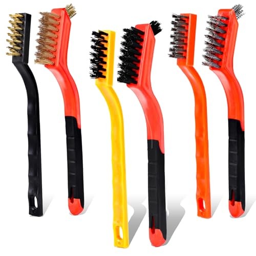 Wire Brush Set, 6 Pcs Professional Wire Brushes for Cleaning Rust, Stainless