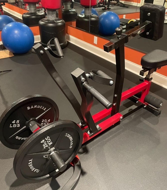 Seated Row Machine Lat Back Exercise Machine Adjustable Plate Loaded Home Gym
