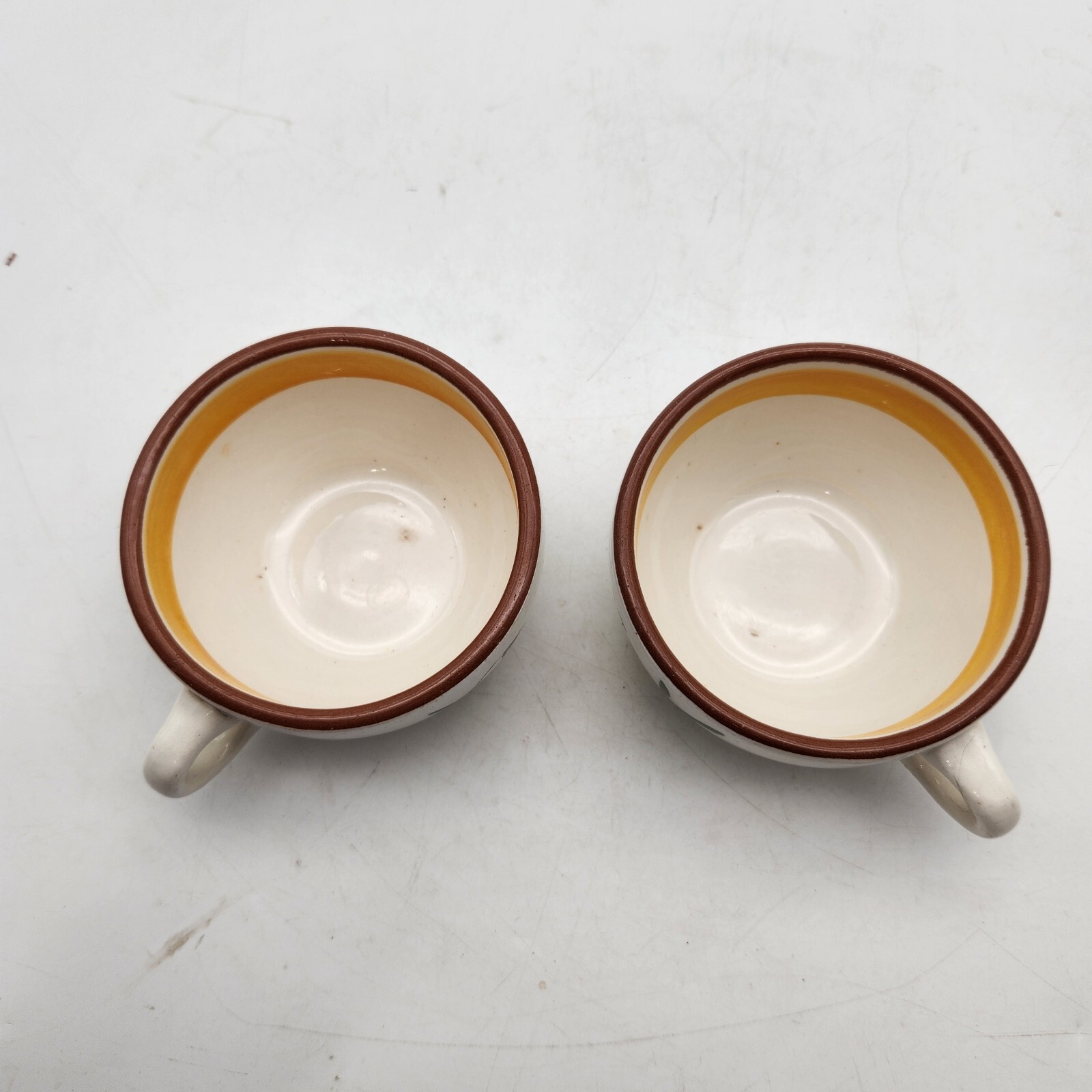 1950's Stangl Pottery Tiger Lily Hand Painted Cups #3965 Lot of 2 USA 2" Tall