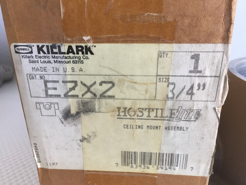 KILLARK EZX2 3/4" EXPLOSION PROOF CEILING MOUNT ASSEMBLY..61