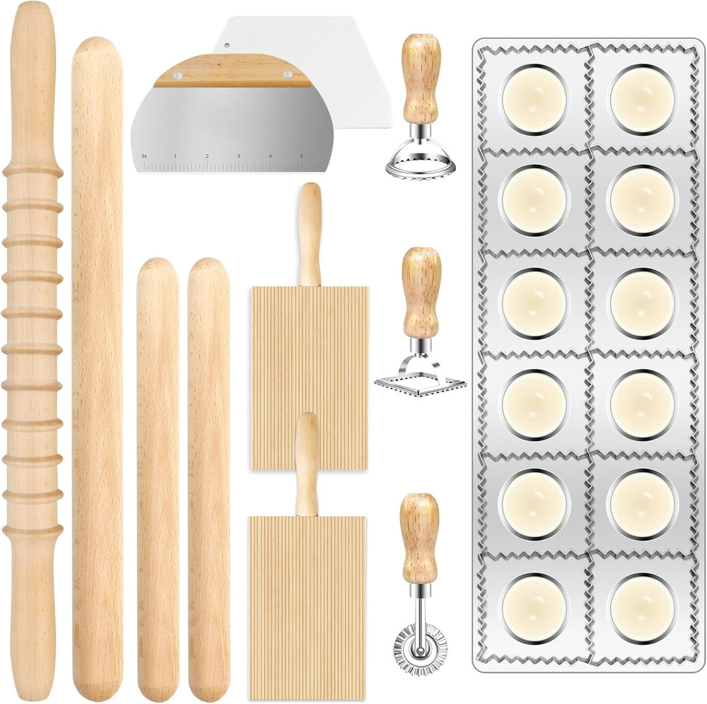 Pasta Making Tools Set, Pasta Making Kit Includes 12 Pcs Pasta Making Tools Past