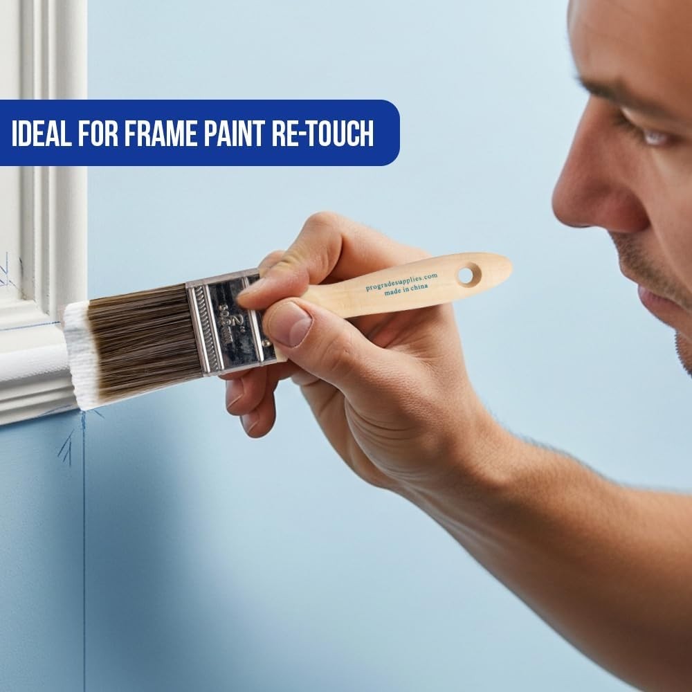 5-Piece Professional Paint Brush Set with Flat & Angle Brushes for All Projects