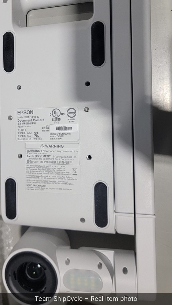 Epson ELPDC30 DC30 Wireless Document Camera 031 CMOS G2U DEFECTIVE