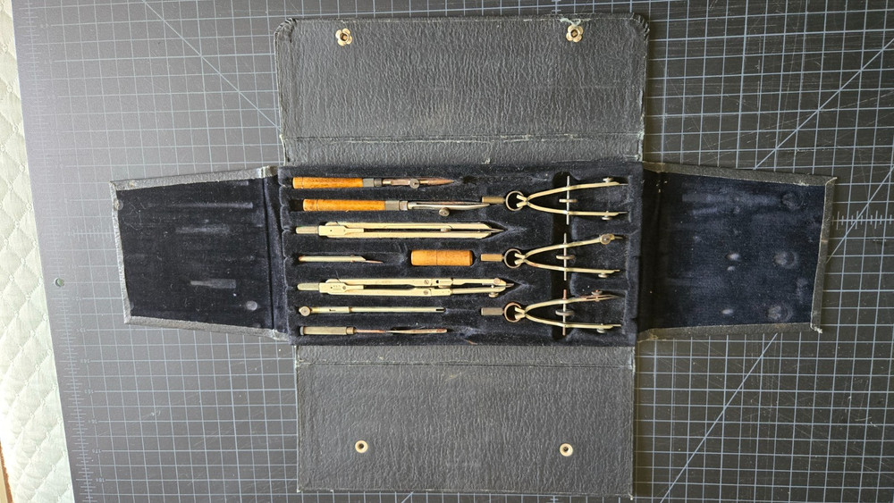 Complete Vintage Noris Drafting Tool Set (with original case)