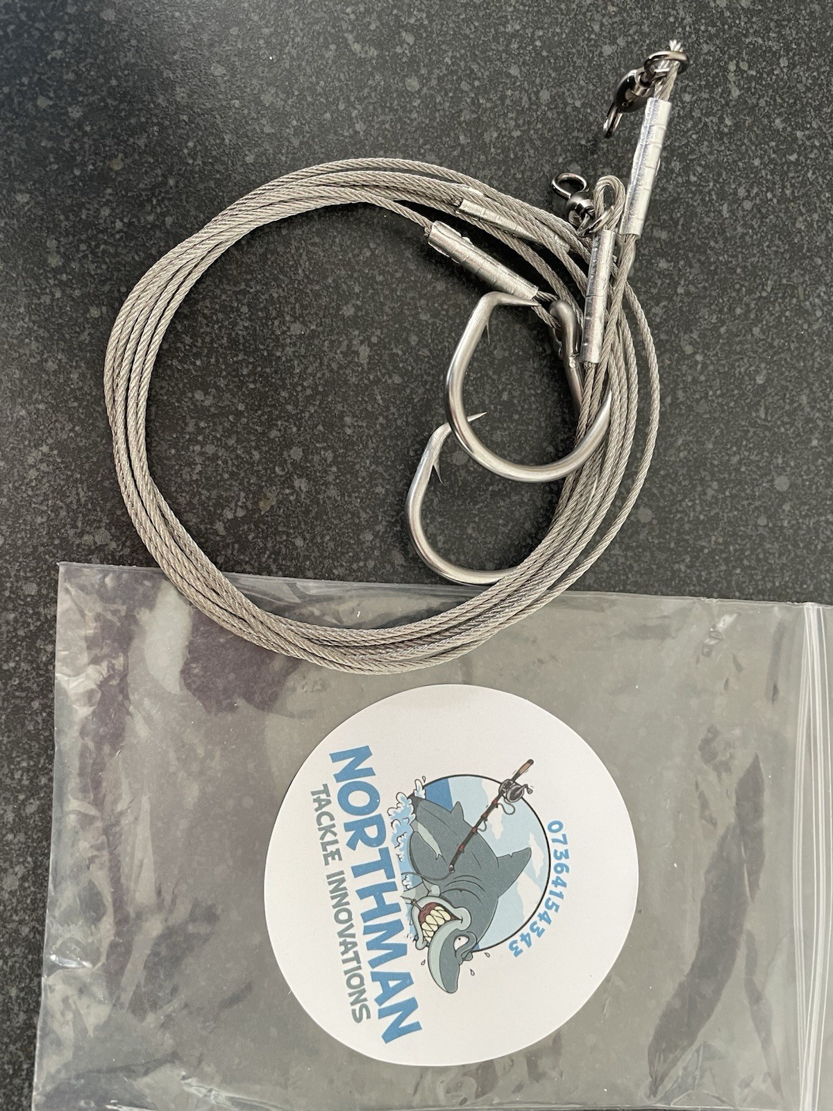 SHARK &TUNA BITE RIG TRACE, HEAVY WRECKING 1 METER TRACE 400lb 20/0 HOOK