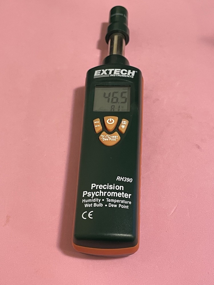 Extech RH390 Precision Psychrometer, Humidity/Temperature, DewPoint & Wetbulb