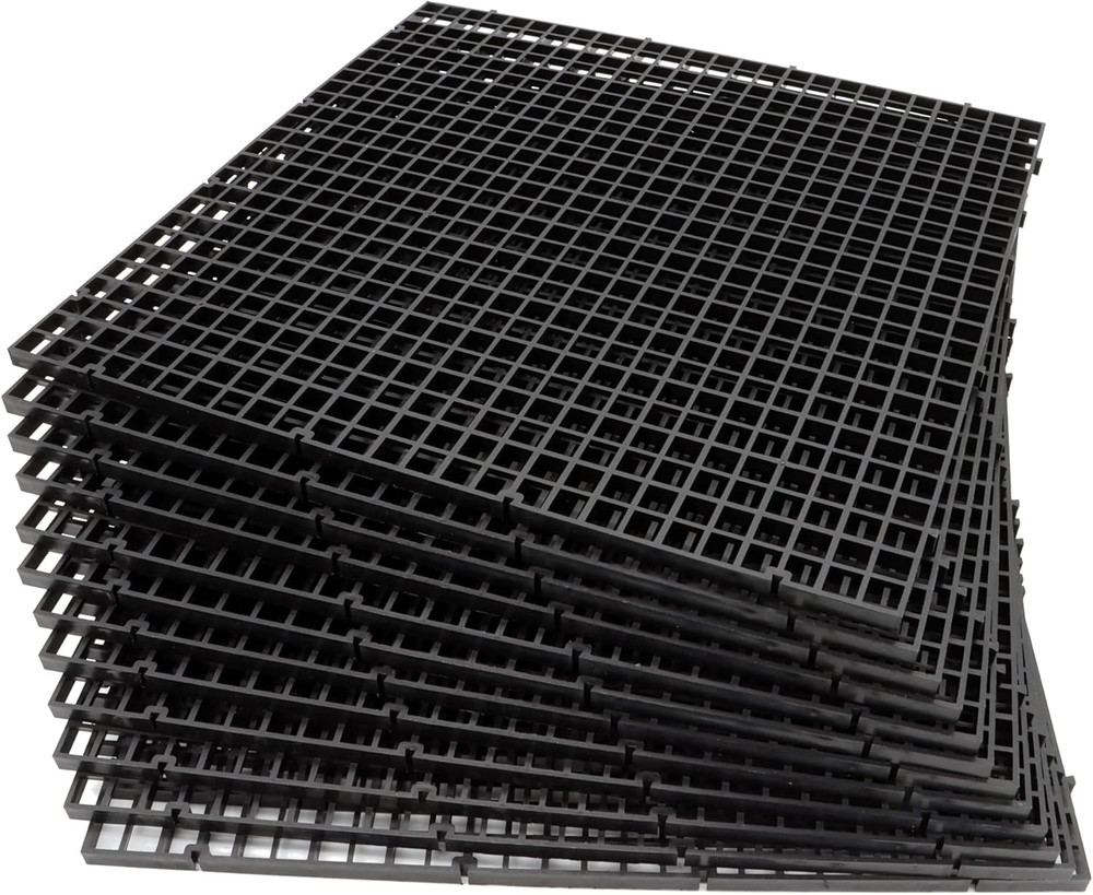 12 Pcs Plastic Aquarium Fish Tank Divider Grid Partition Separator (Black)