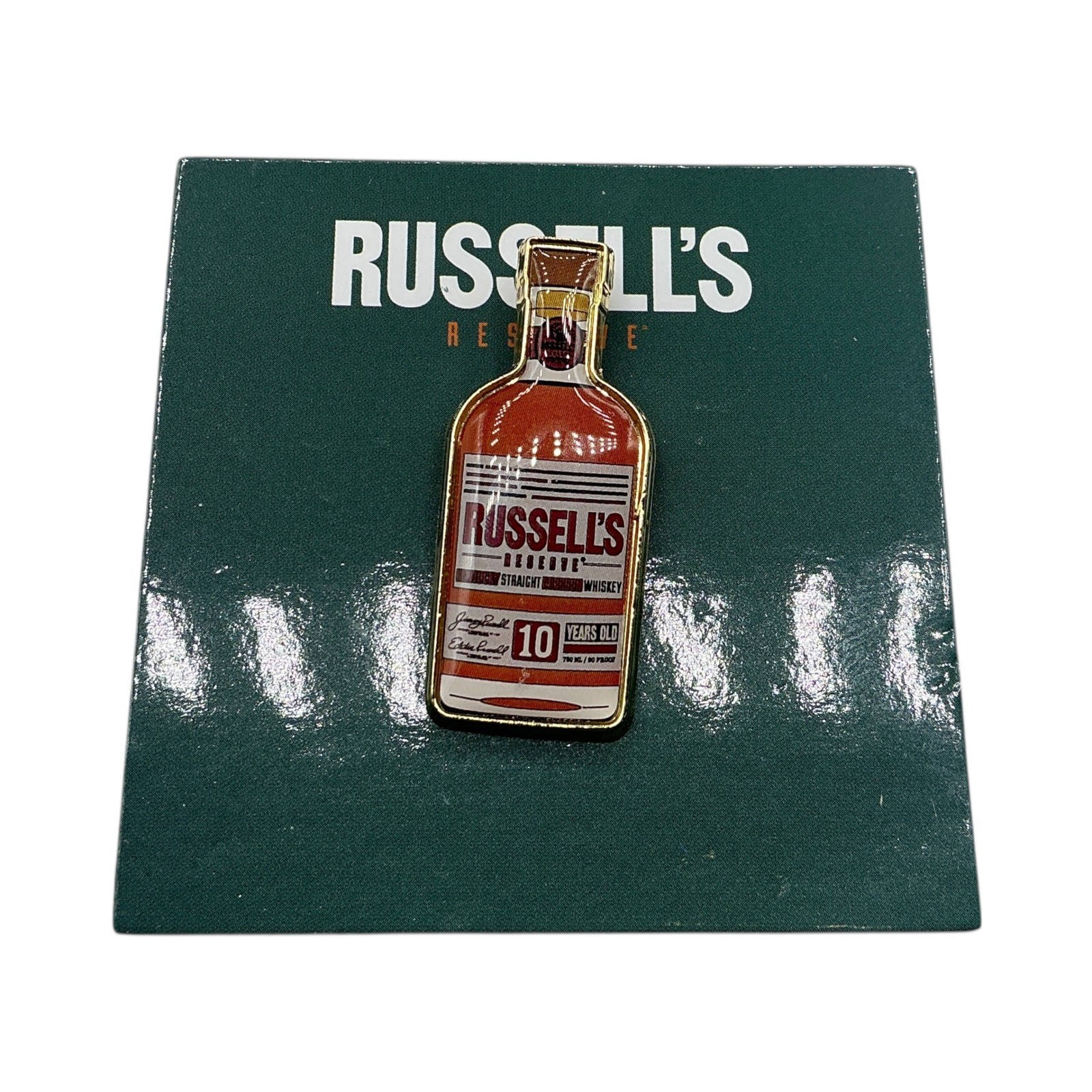 Russells Reserve 10 Year Old Bourbon Whiskey Bottle Enamel Pin Gift