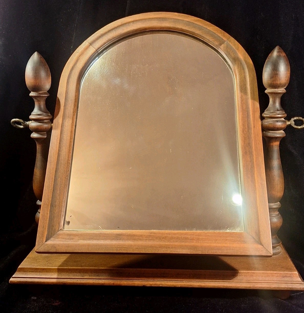 Antique Wood Tabletop Vanity Dressing Table Swivel Mirror by Schulze & Van Stee