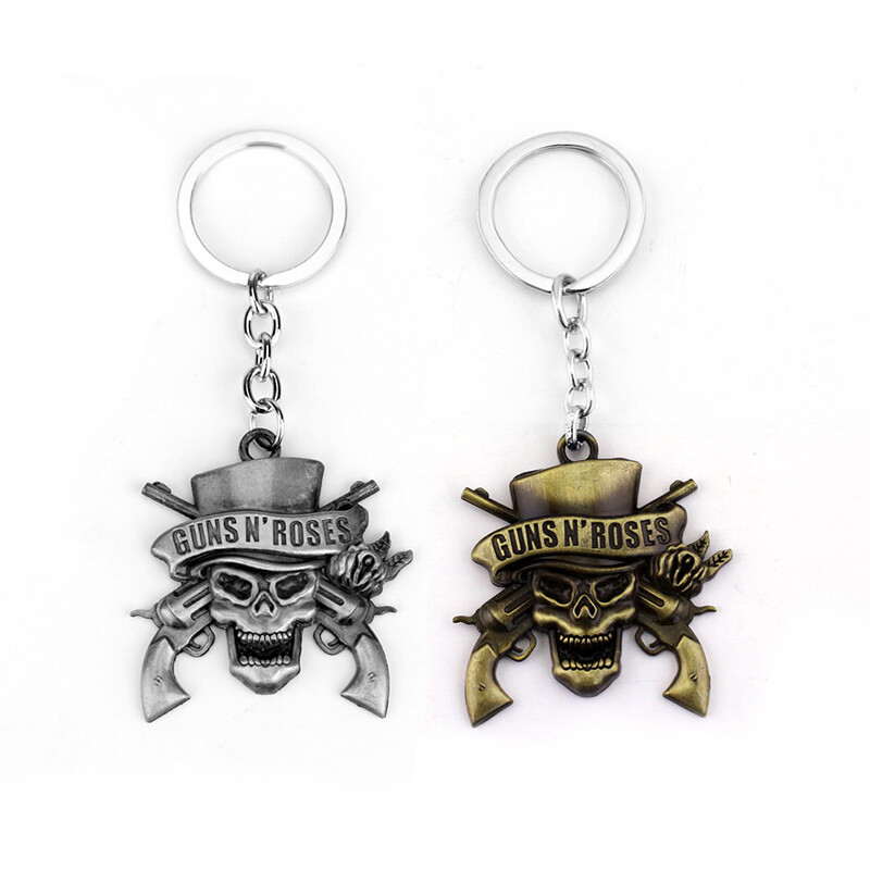 guns and roses cute rock keychain