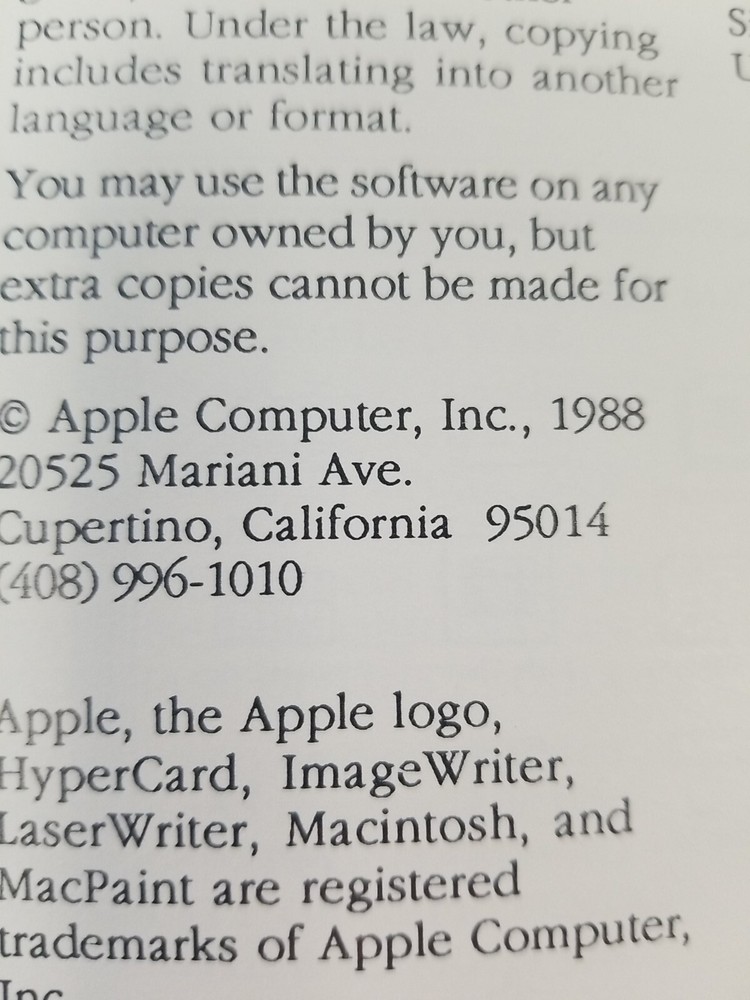 Macintosh 1988 System Software User's Guide 6.0 / Hypercard User's Guide