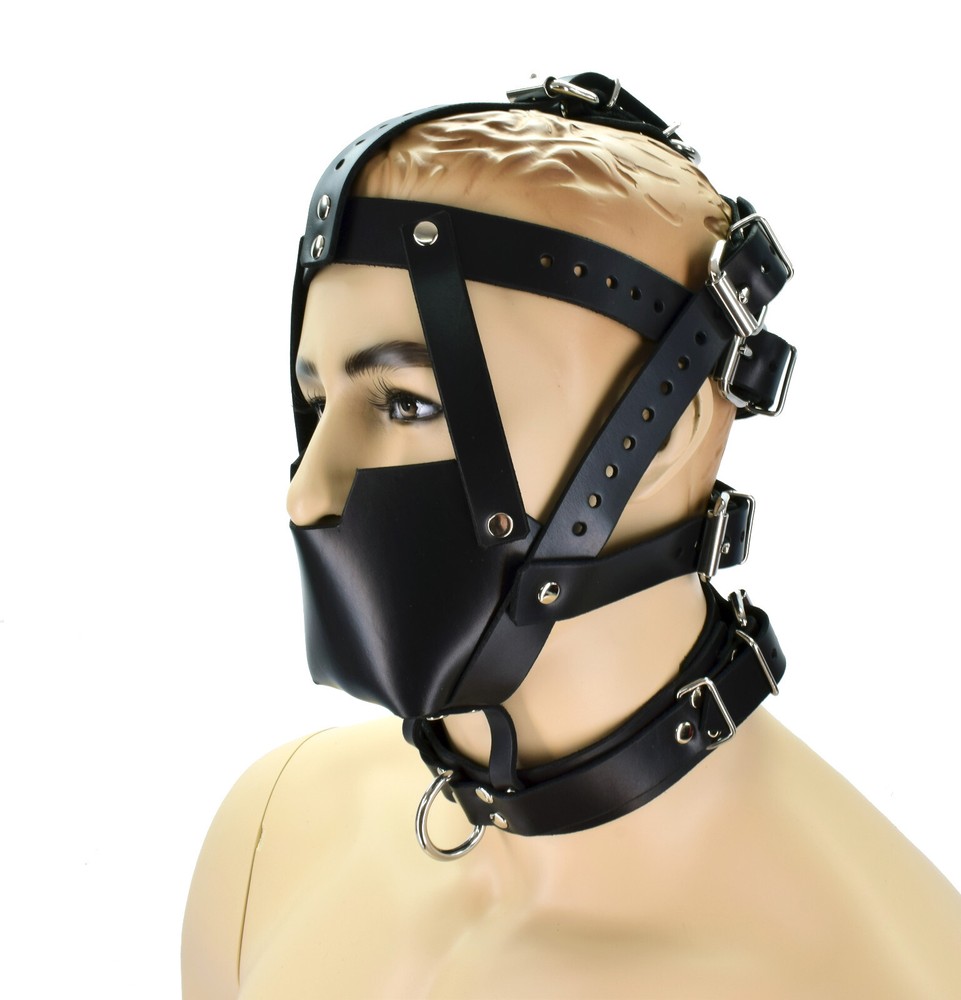Leather Bondage Hood by Axovus