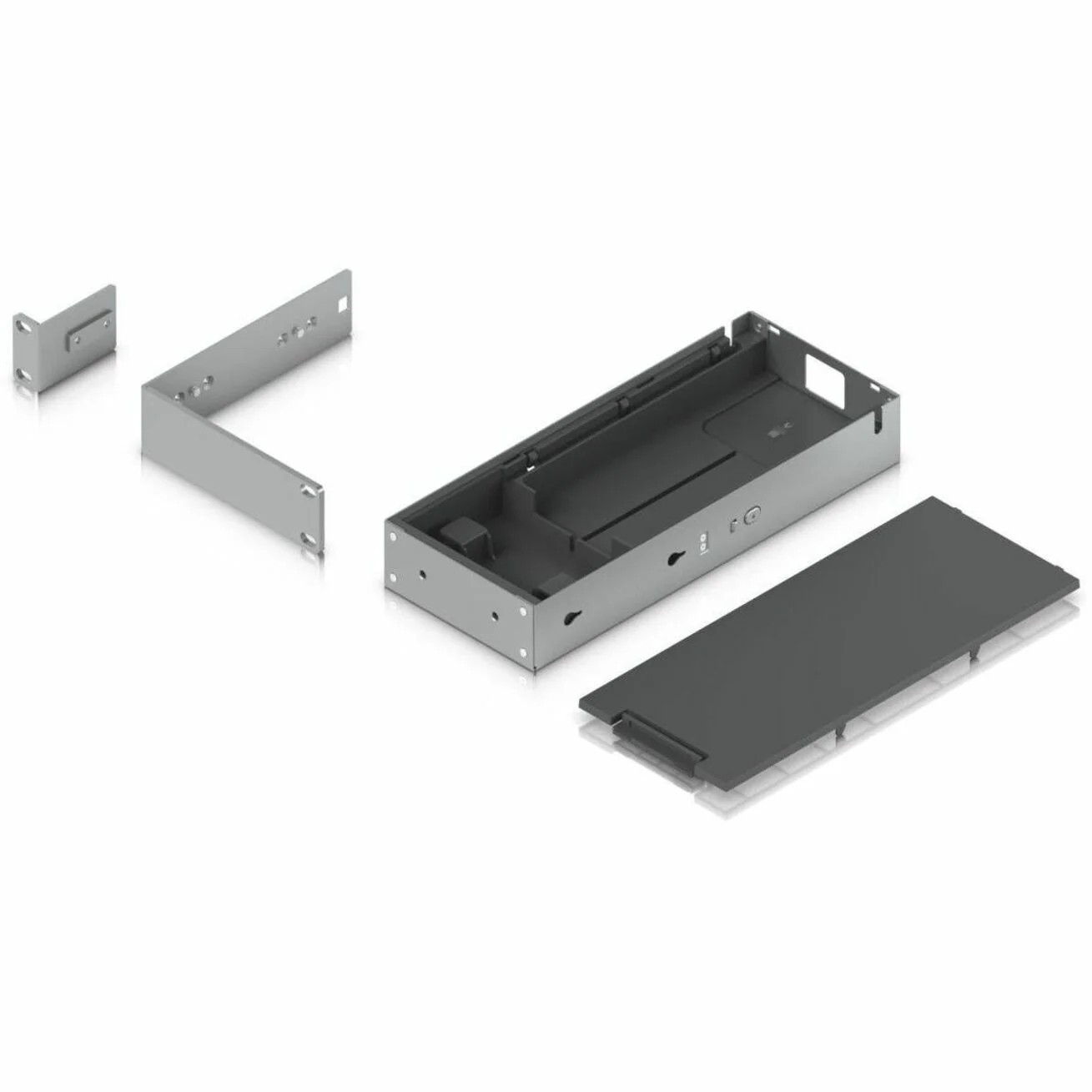 Rack Mount for UniFi USW-Pro-Max-16-PoE – 1U 19" with Tray for PSU Aluminum Look