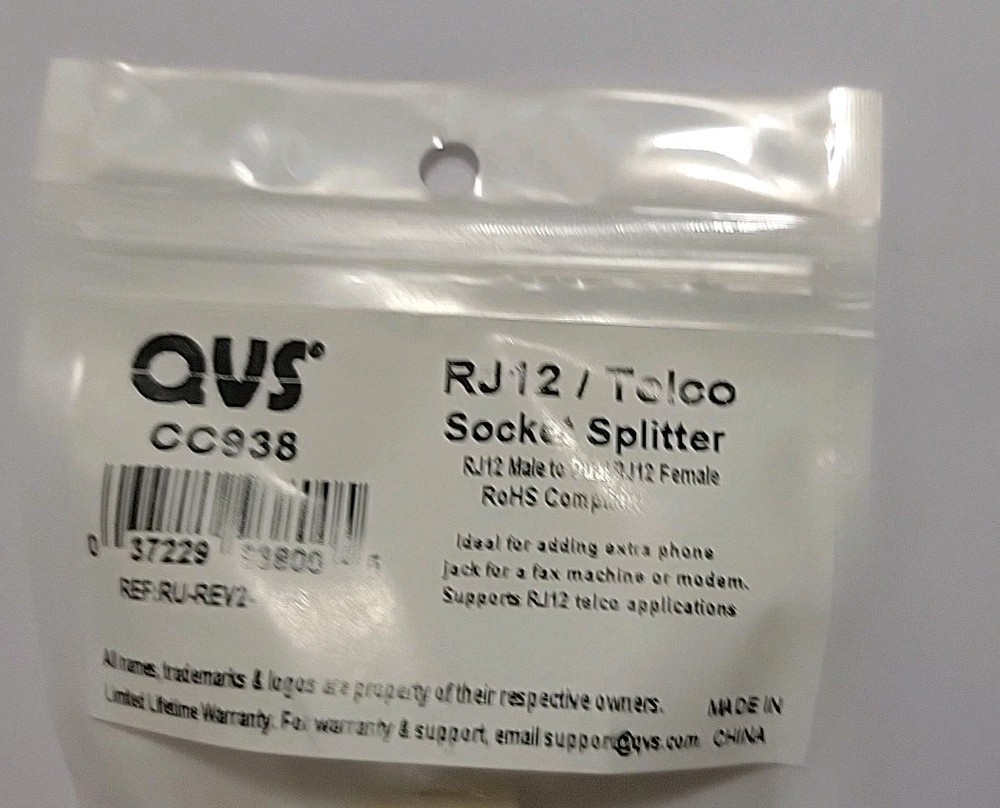 3 Pack Telco socket splitters RJ12