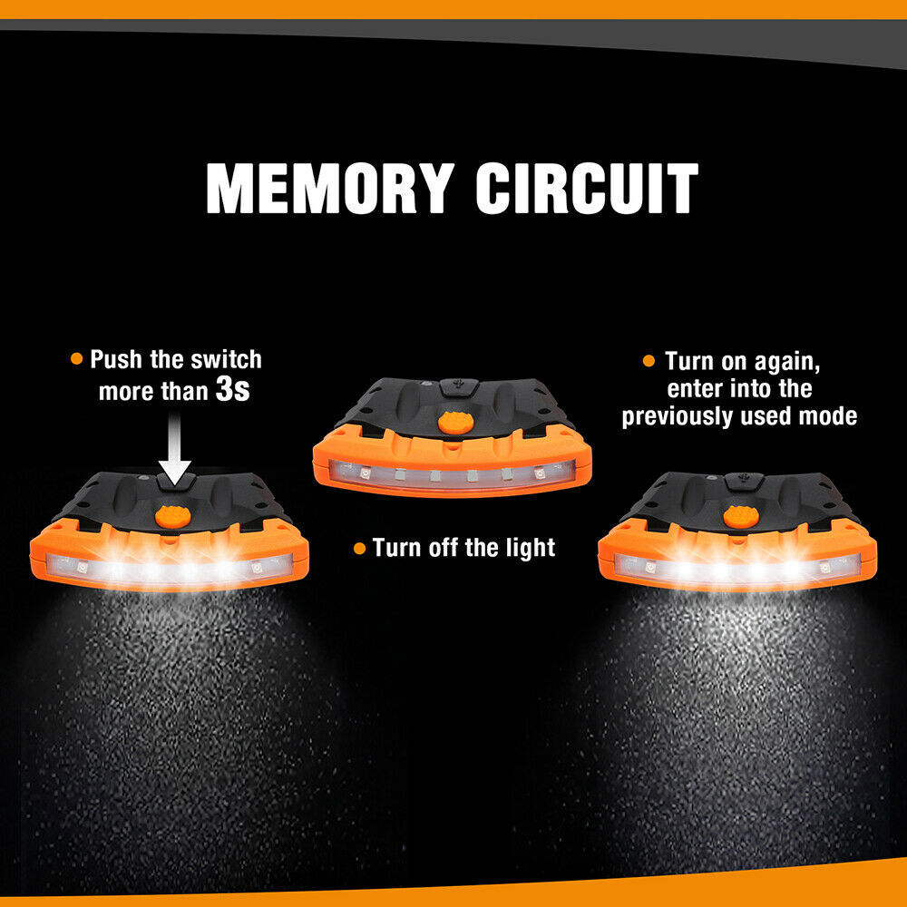 EverBrite 2 Packs Rechargeable Hat Light Waterproof Clip Cap Light Pivoting Head