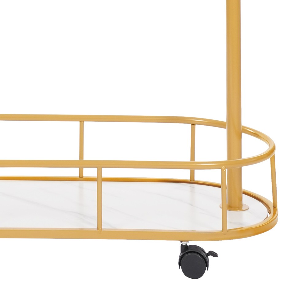 Multi-Functional Movable Clothes Rack Garment Stand w/ Storage Basket & Hooks