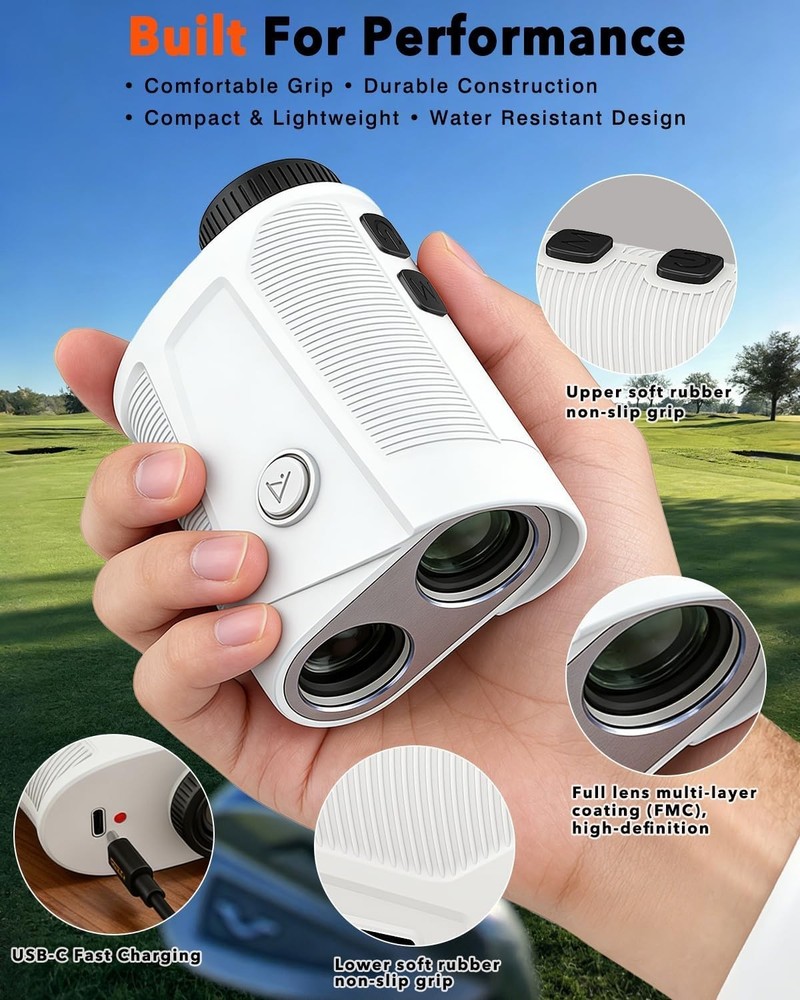 1500 Yards High-Precision Golf Rangefinder - USB-C Rechargeable & Lightweight