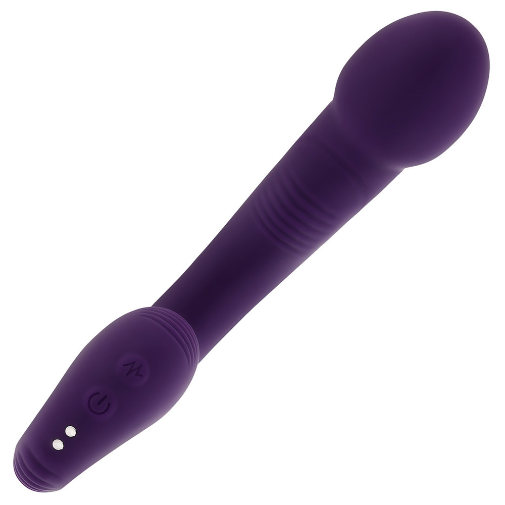 Vibrating Prostate Massager With Ringed Handle Rechargeable Silicone Vibrator