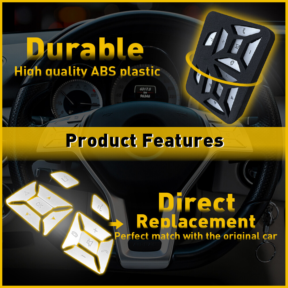 Chrome Steering Wheel Button Cover Trim For Mercedes Benz E C Class W204 12-16