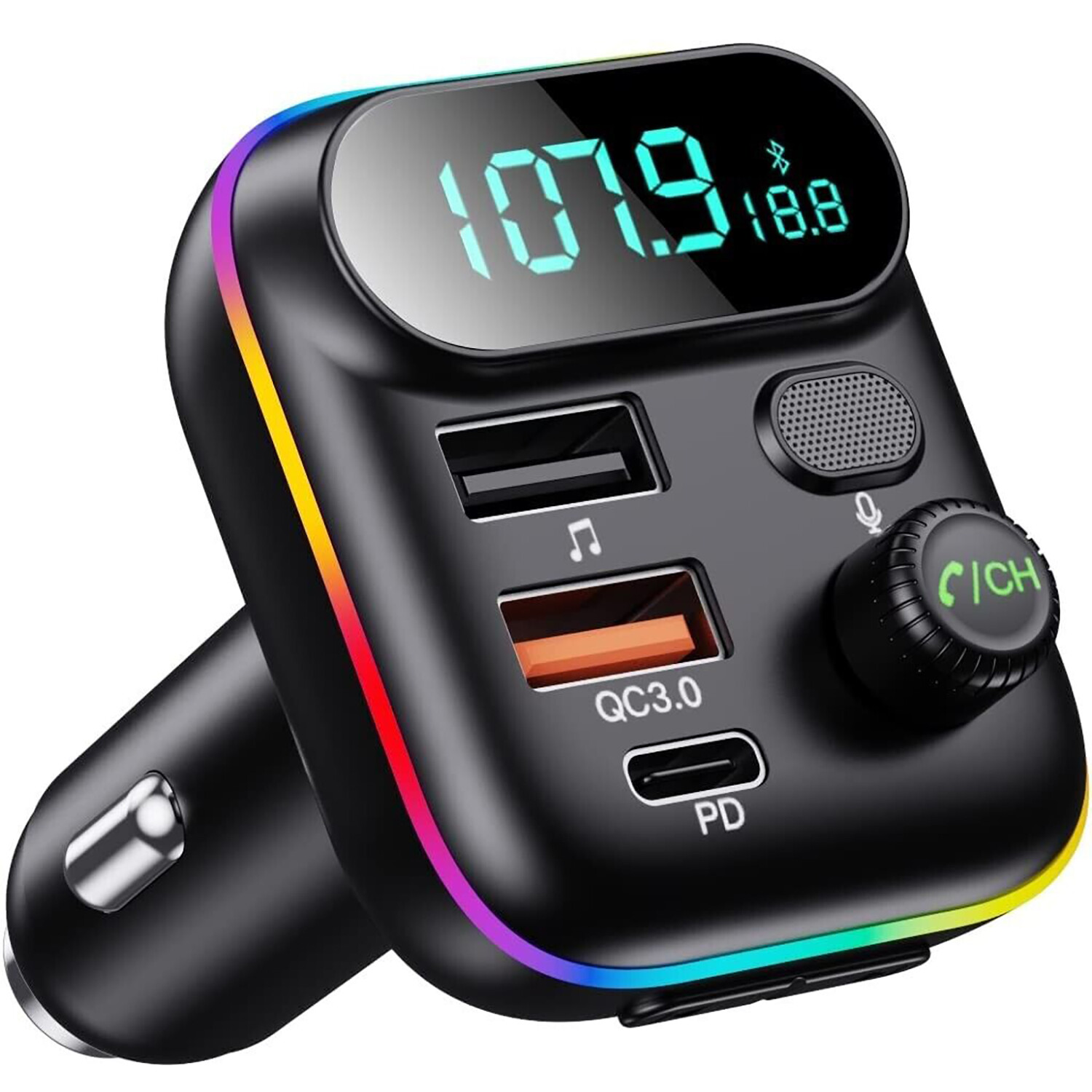Bluetooth5.0 Car Adapter FM Transmitter USB AUX Radio Handsfree MP3 Music Player