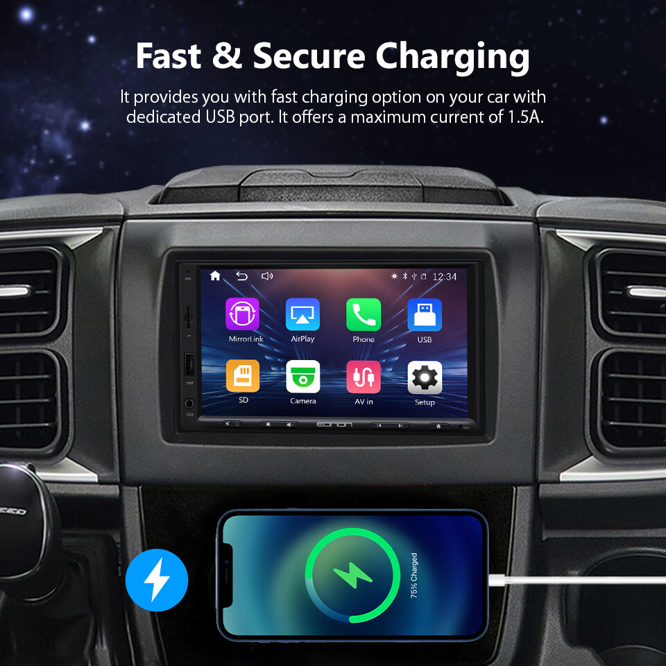 Eonon Double Din 7" inch QLED Android Auto CarPlay Car Radio Stereo GPS Navi DSP