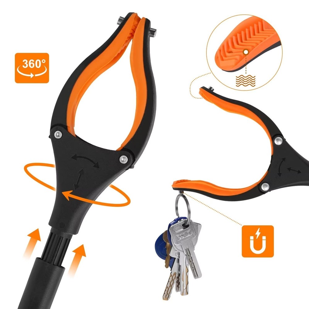 43" Extra Long Grabber Tool Foldable Grabbers for Elderly Grab It Reaching Tool