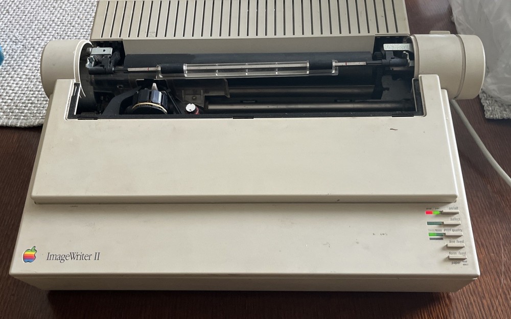 Vintage Apple ImageWriter II Dot-Matrix Printer Powers On Good Condition