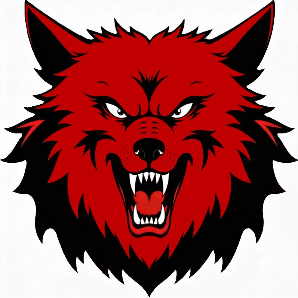 30 Custom Red Mean Wolf Personalized Address Labels