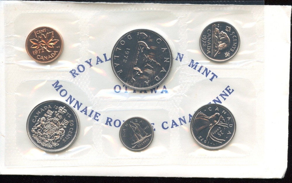 1972 Canada Uncirculated Prooflike Set - Original Envelope and COA