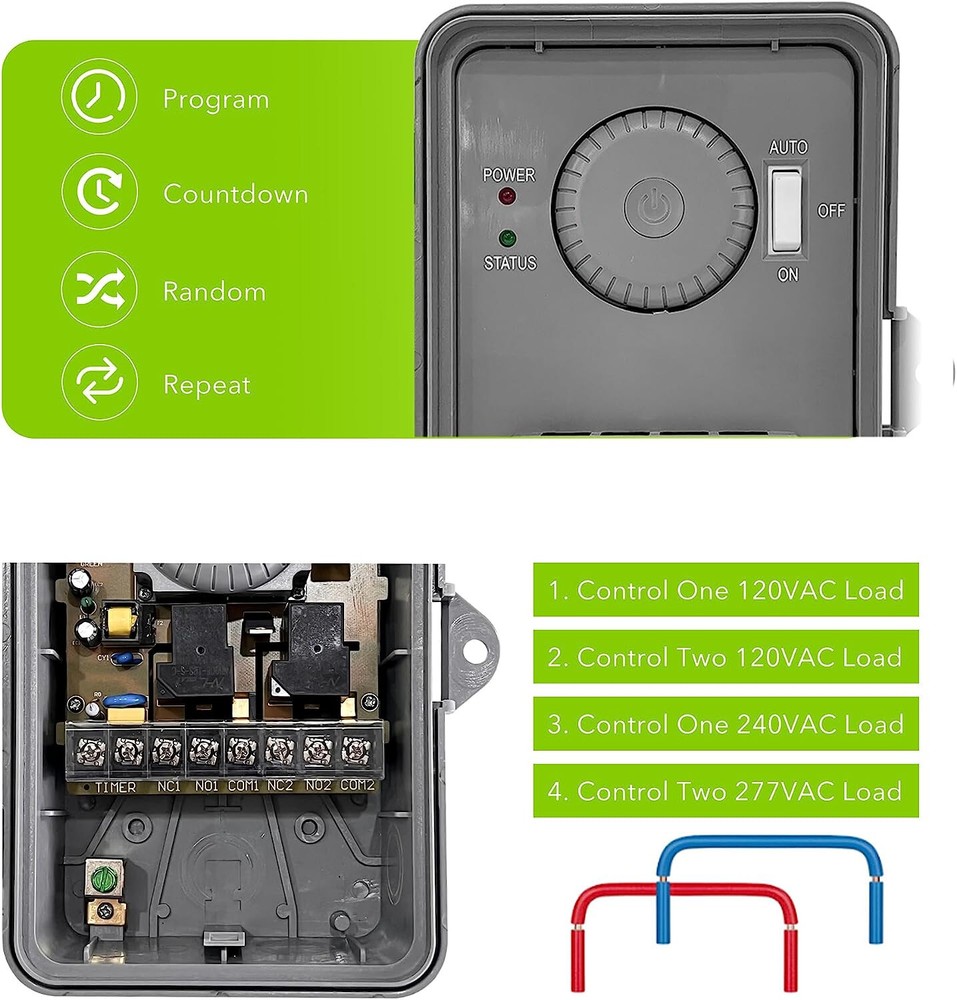 BN-LINK Smart Pool Pump Timer Outdoor Heavy Duty 24Hr WiFi Programmable For Pool