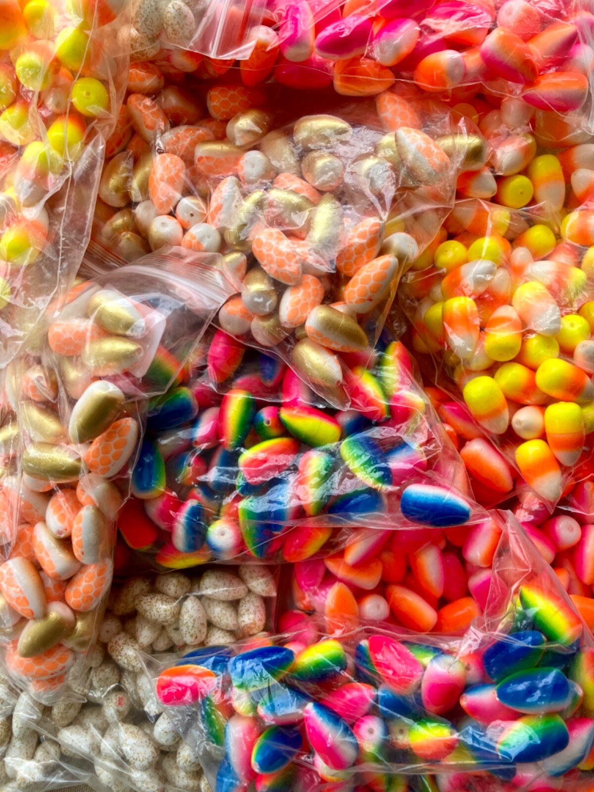 Bullet Floats, pompano surf fishing, custom colors, 20 pack (20mm)