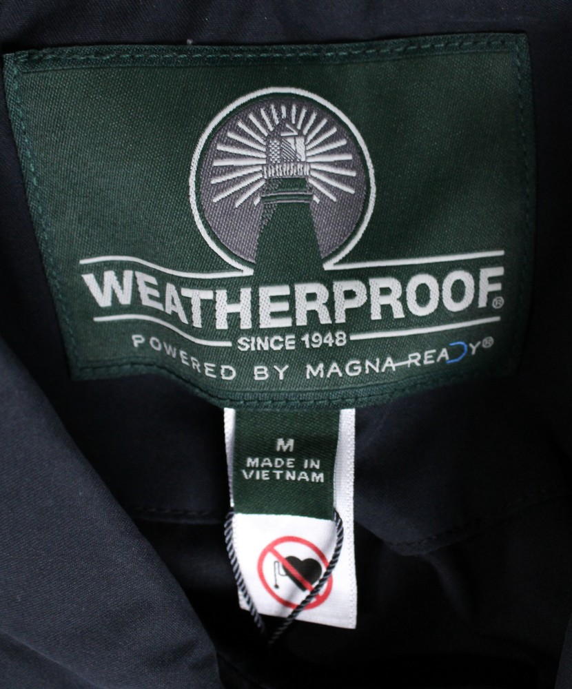 Weatherproof Men's Microfiber Hidden Snap Golf Jacket CD4 Navy Medium NWT