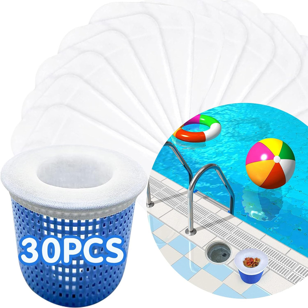 30PCS Pool Skimmer Filter Socks Net for Inground & Above Ground Pool Basket