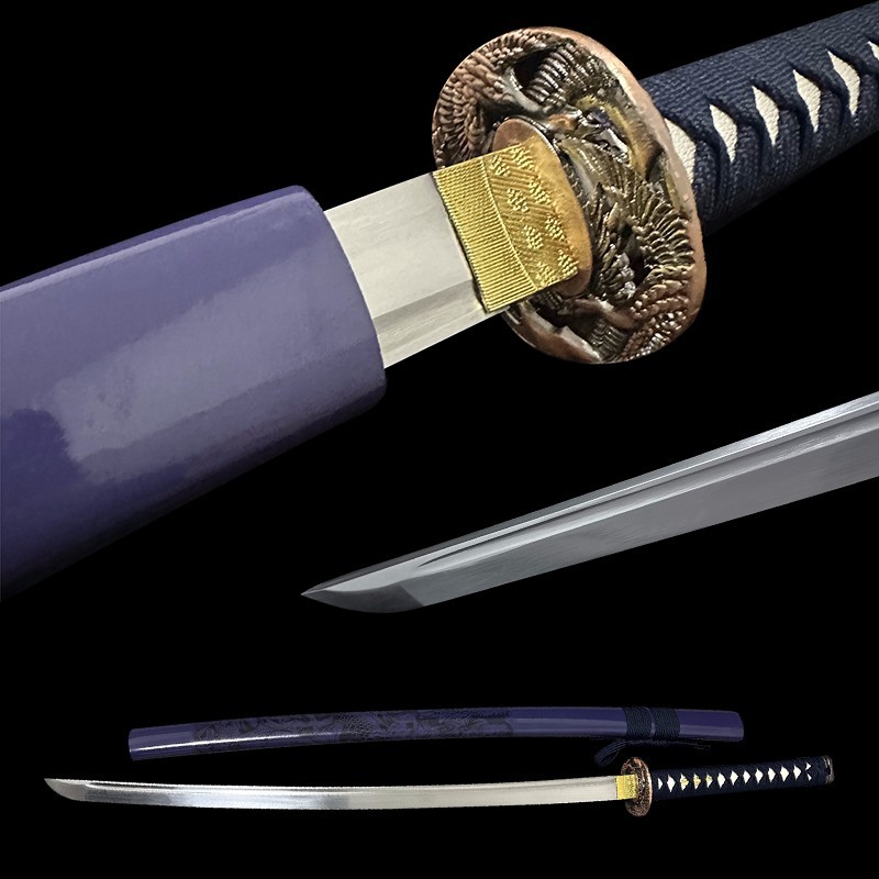 Purple Saya Samurai Katana Sword Unsharpened