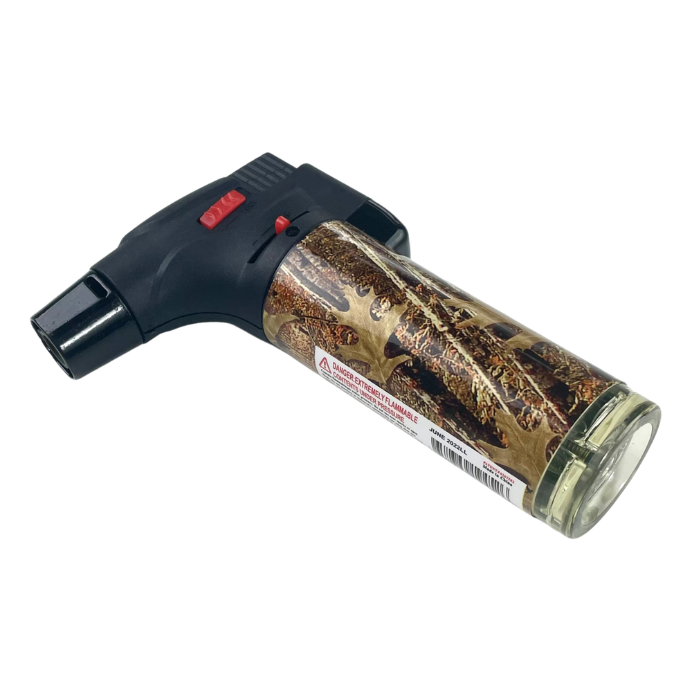 4 Pack Jumbo 4" Single Jet Flame Torch Gun Lighter Refillable Lockable maple