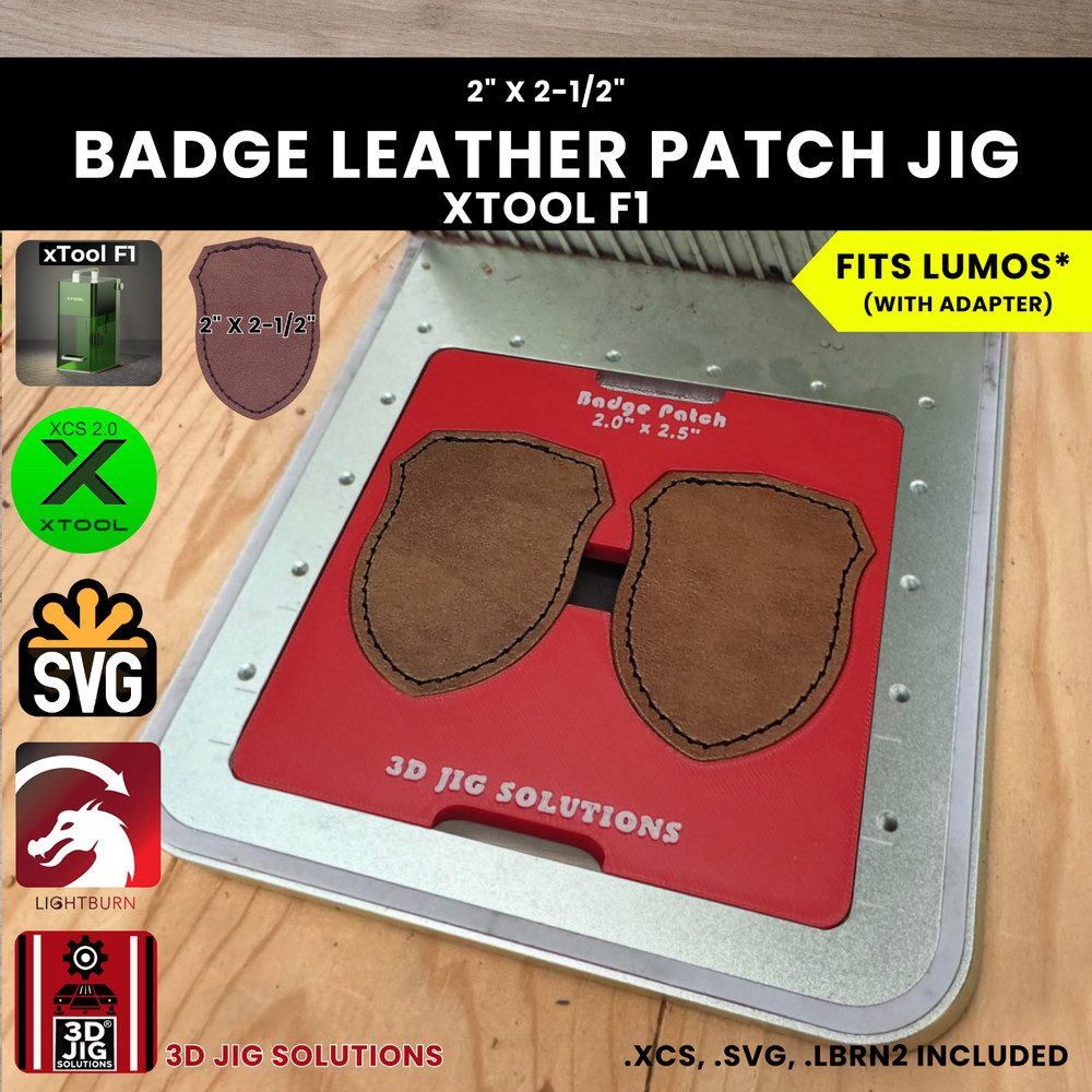 xTool F1 Badge Leather Hat Patch Jig | Laser Engraving Template