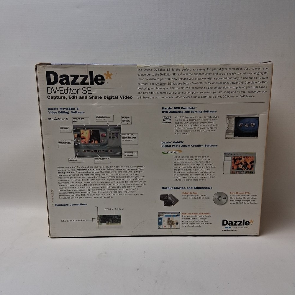 Dazzle DV-Editor SE Software For Digital Camcorders