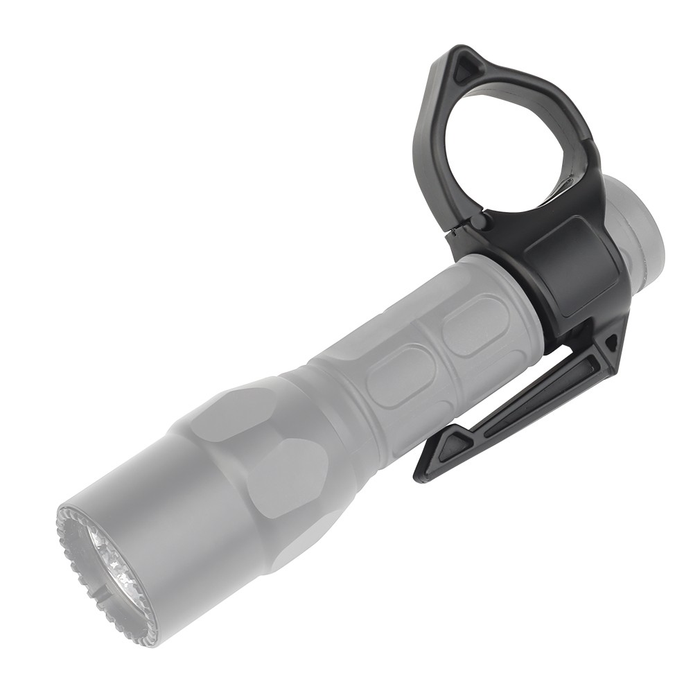 Tactical Flashlight Ring Portable Flashlight Holder with Clip for 1'' Flashlight