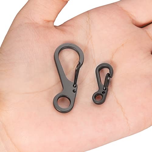 20Pcs Spring Snap Hook Carabiners Clip Spring Hanging Mini Version-Gun Grey