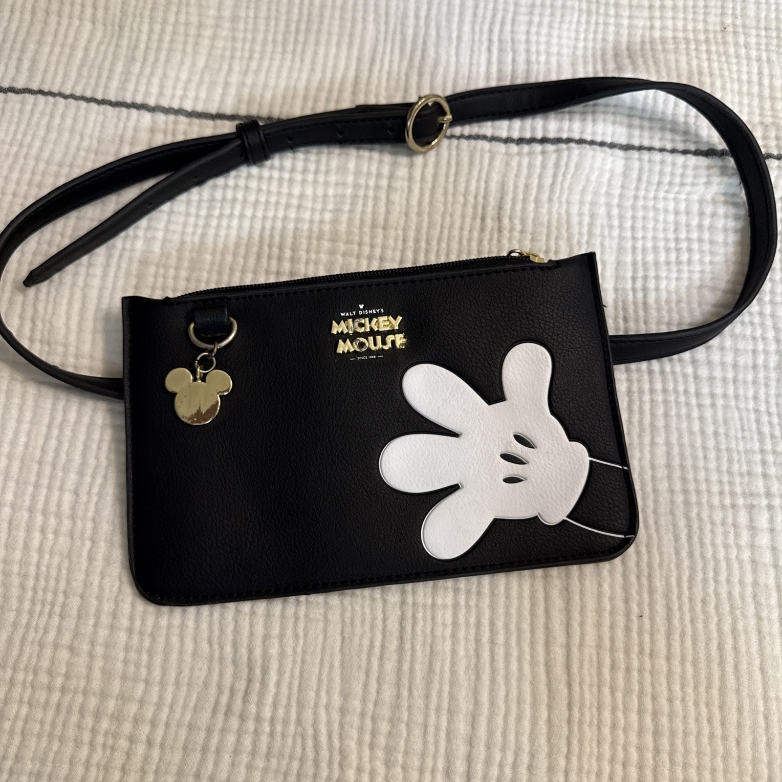 Bioworld Mickey Mouse Glove Hand Belt Bag Purse 90 Years Of Mickey NEW