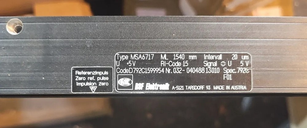 LINEAR SCALE - ENCODER TYPE MSA6717 - 1540mm(60in) TAKE-OFF, USED., For Parts.